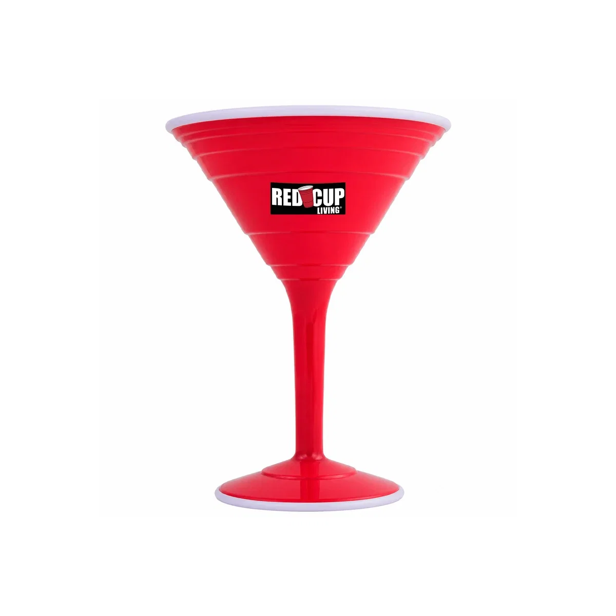 Angled view of the twelve ounce cup on a counter