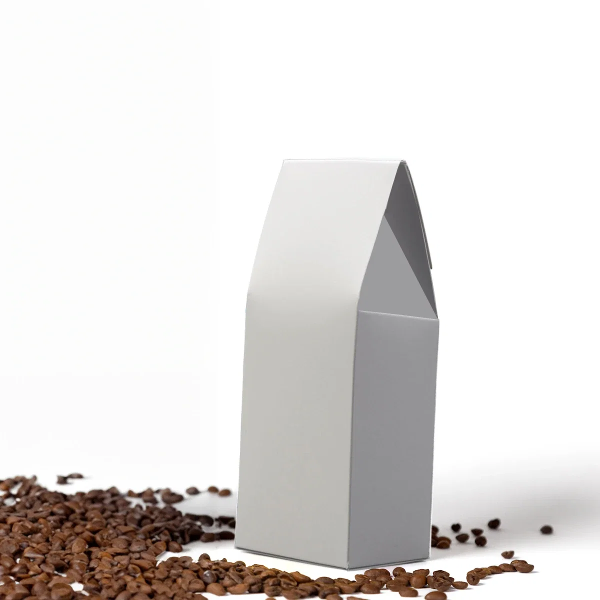 Packaged coffee grounds sized for a small break room shelf