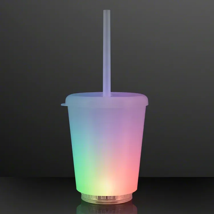 12 oz. Short Tumbler Light Cup with Lid & Straw — view 3