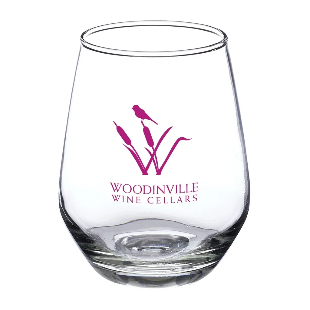12 oz Silicia Stemless Wine Glasses — Clear — view 2