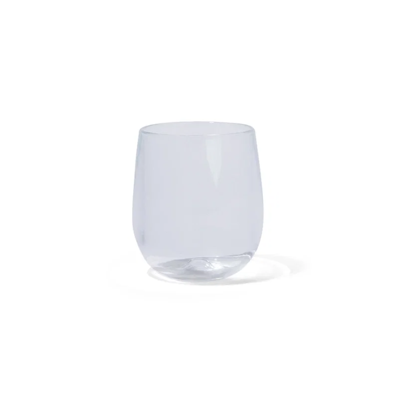 Overhead view into the empty clear cup