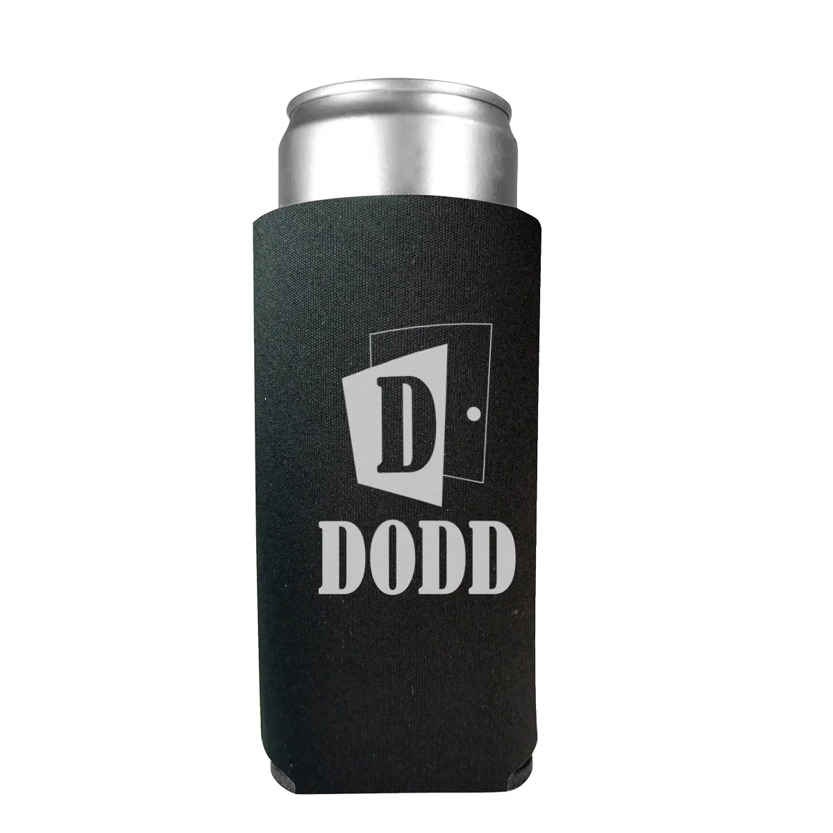 Slim can cooler sized to hug a twelve ounce beverage