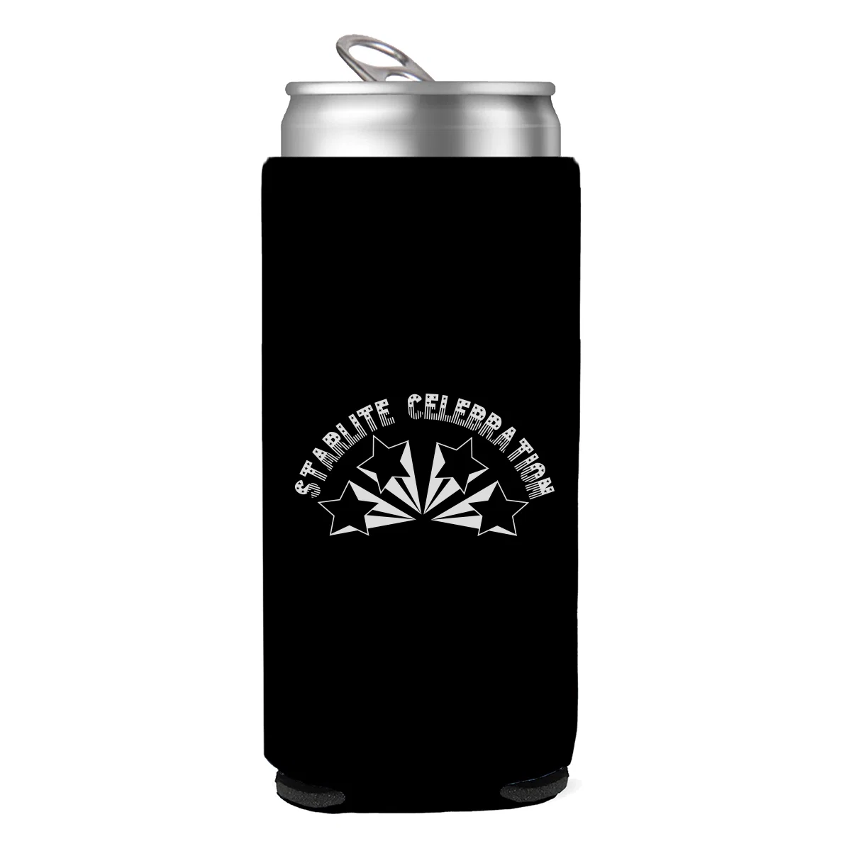 Front face of the slim beverage sleeve, five inches tall