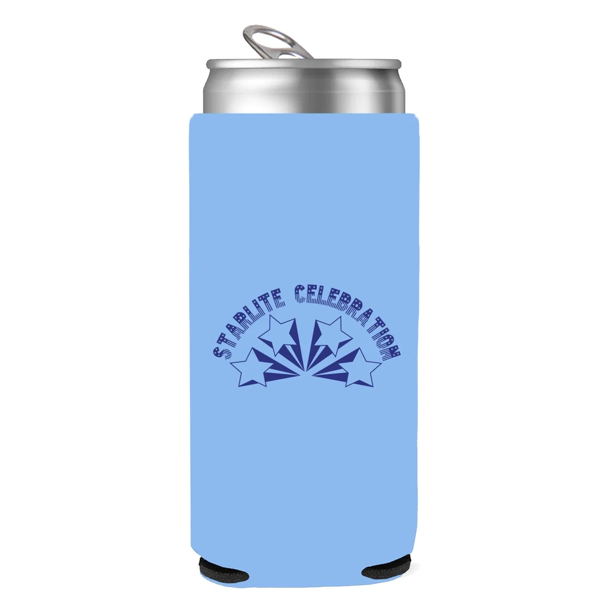 Burgundy option wrapped snugly around a tall can