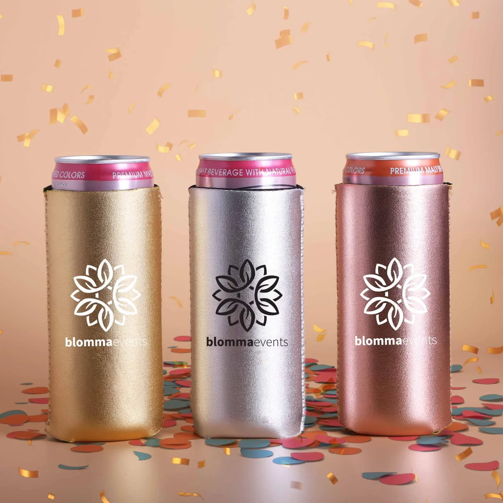 12oz. Slim Metallic Neoprene Collapsible Coolie — view 2