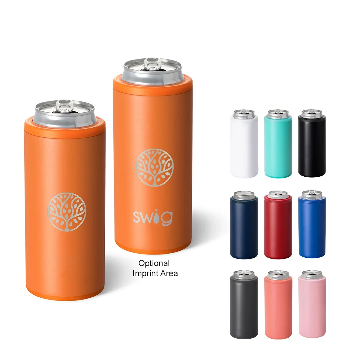 Royal blue slim can cooler for twelve ounce drinks