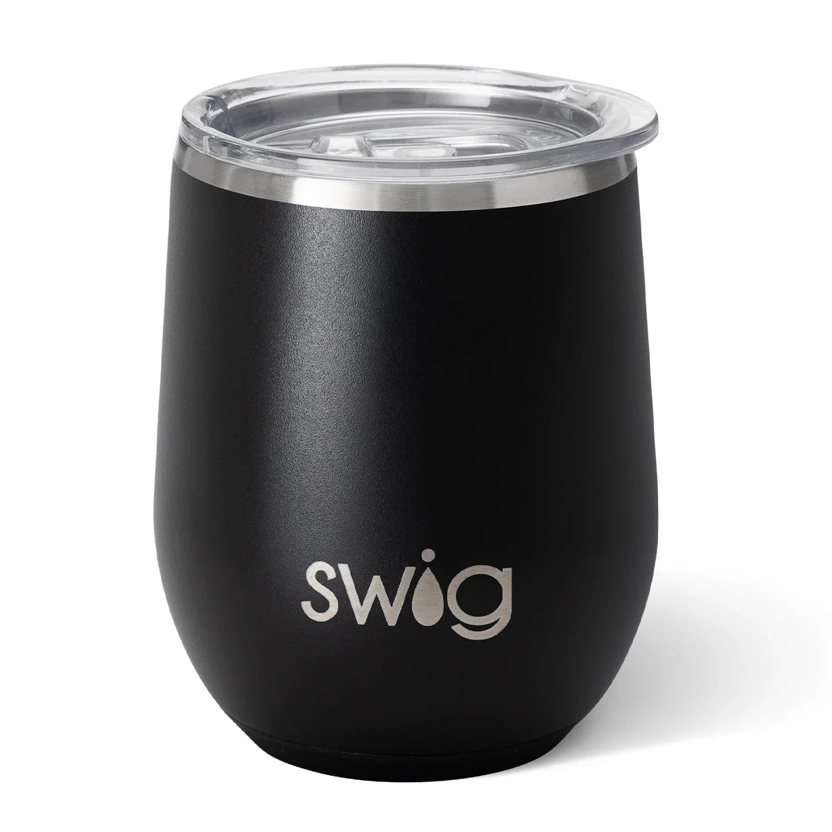 Squat shape of the stemless drinkware seen from beside