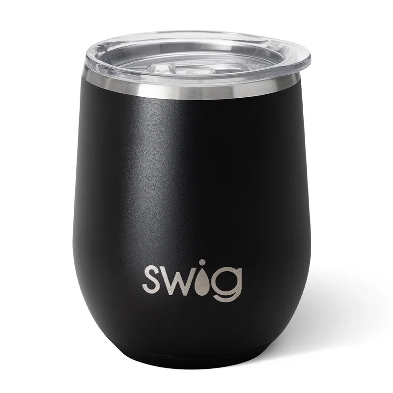 Squat shape of the stemless drinkware seen from beside