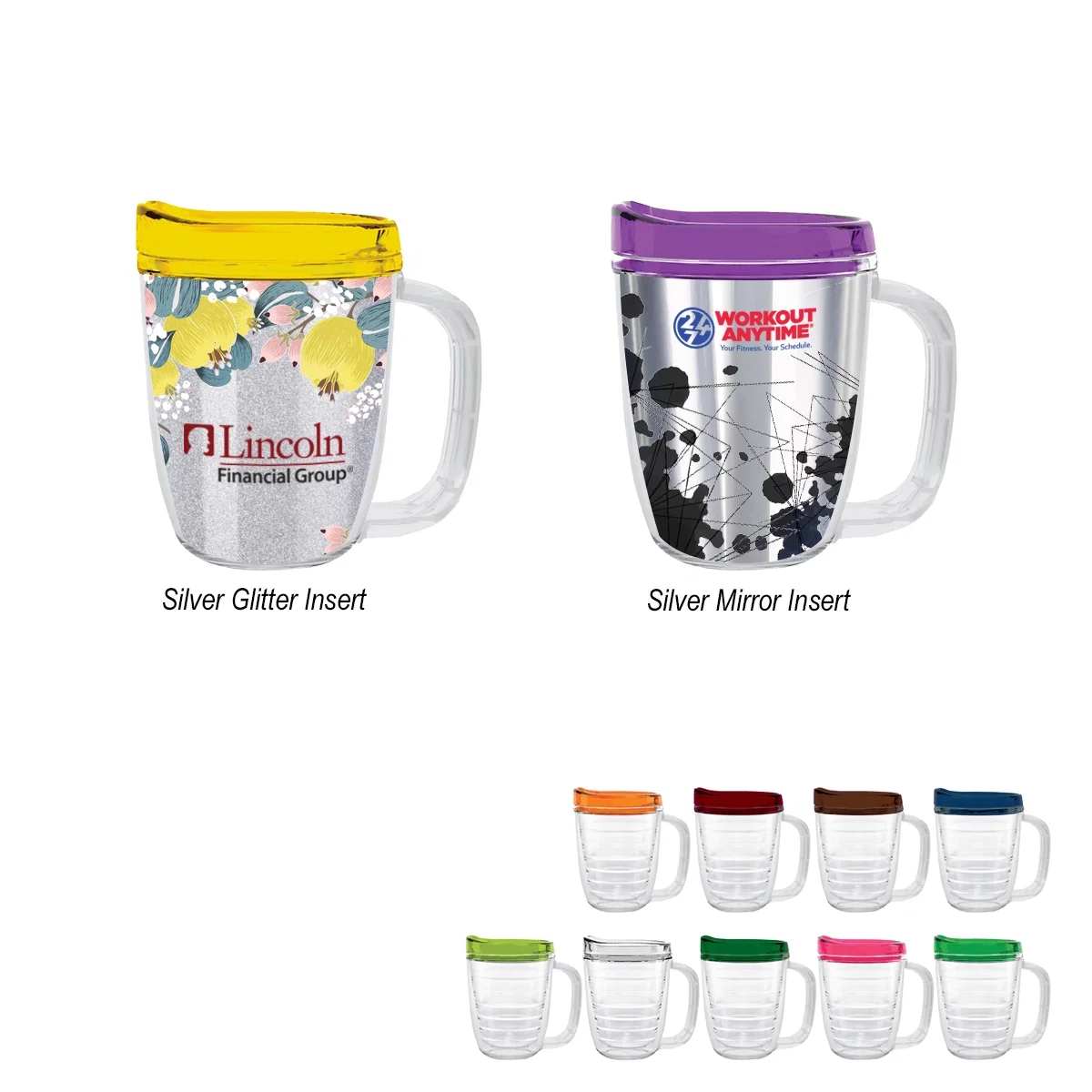 Tritan coffee mug with a translucent lid, holding twelve ounces