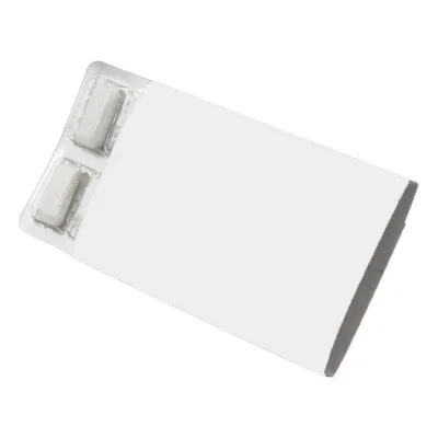 Folded card of chewing gum with a wide imprint panel