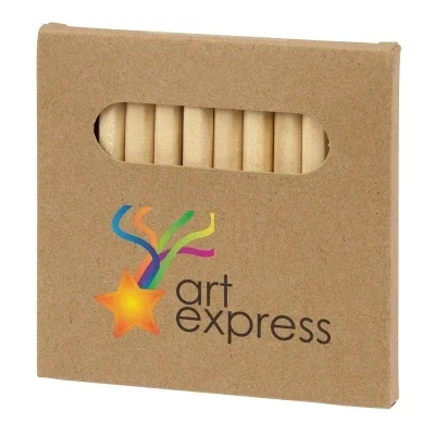Twelve color pencil set packed in a slim printed box