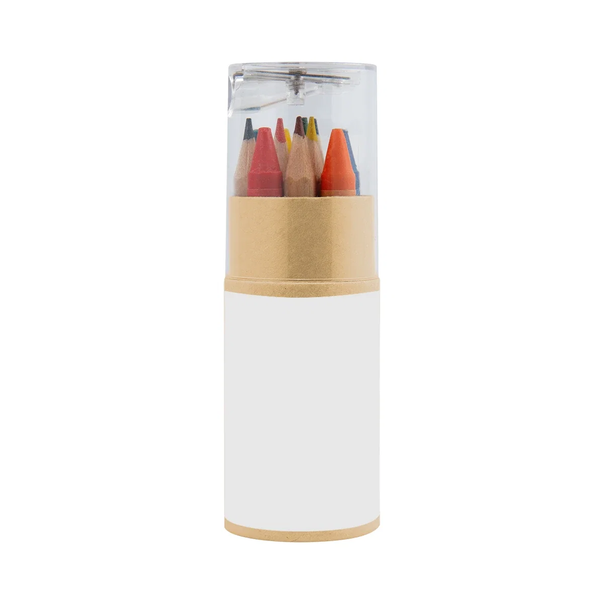 Tube shown standing upright, label area blank
