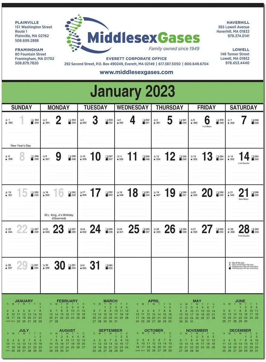 12 Sheet Contractor Wall Calendar — view 2