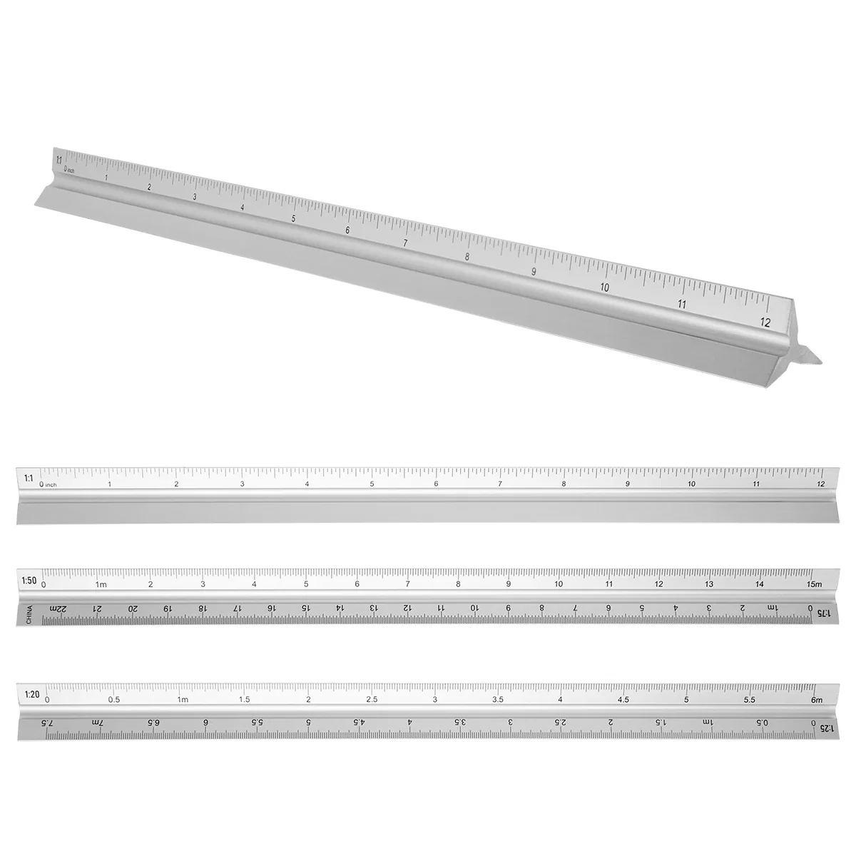 Reverse angle showing the far side of the triangular ruler