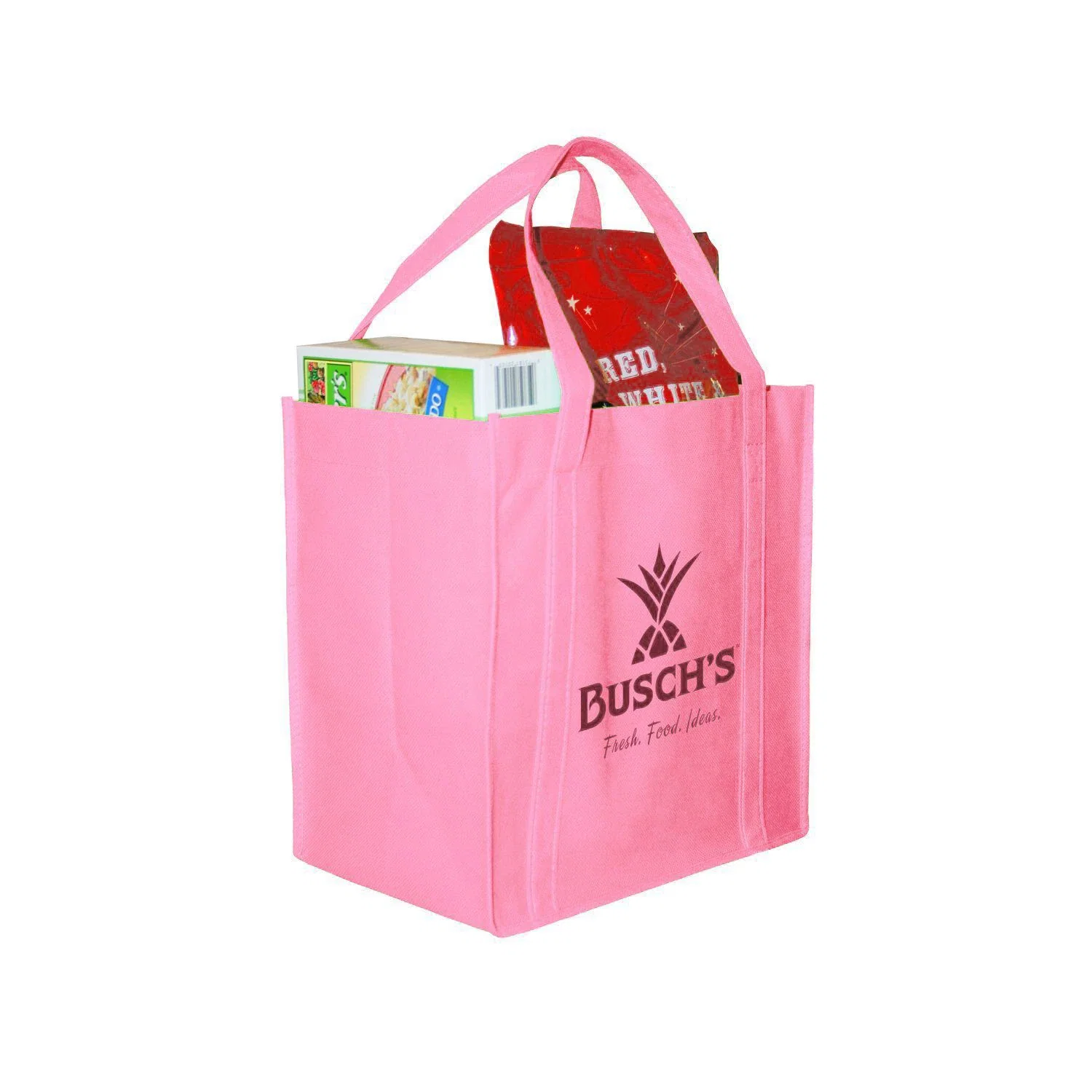 12 X 12 X 8 Standard Grocery Tote — Pink — view 3