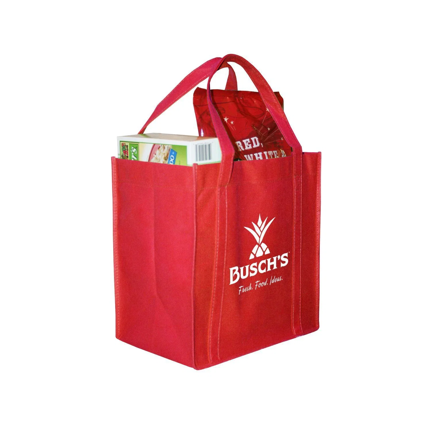 12 X 12 X 8 Standard Grocery Tote — Red — view 4