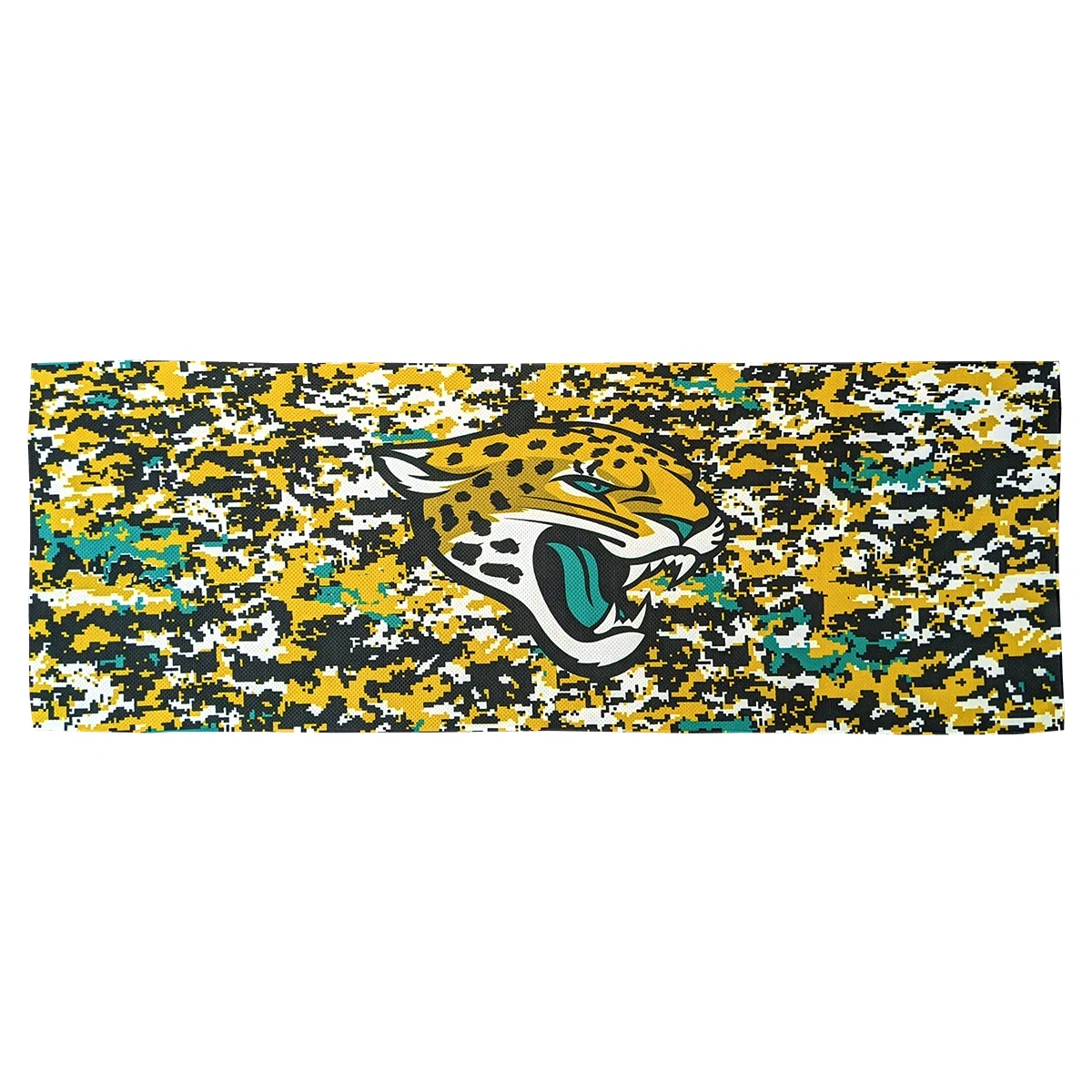 White cooling towel measuring 12 by 31.5 inches, laid flat
