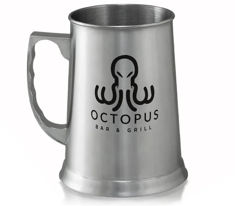 Personalized Stainless Steel Beer Stein - 13.5oz — view 3