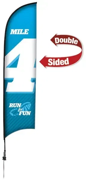 13' Premium Razor Sail Sign Kit (Double-Sided with Ground Spike)
