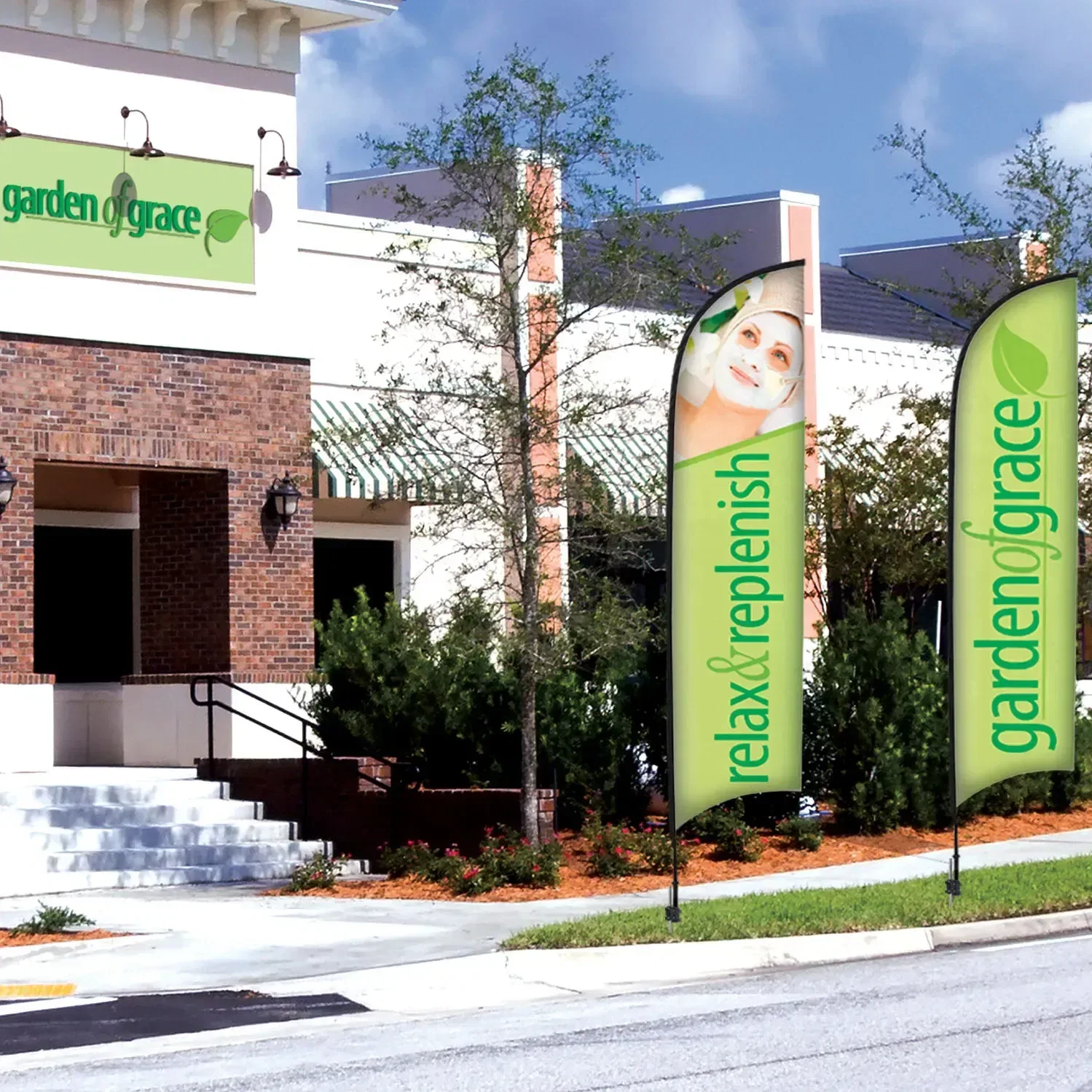 13' Premium Razor Sail Sign Kit (Double-Sided with Ground Spike) — view 3
