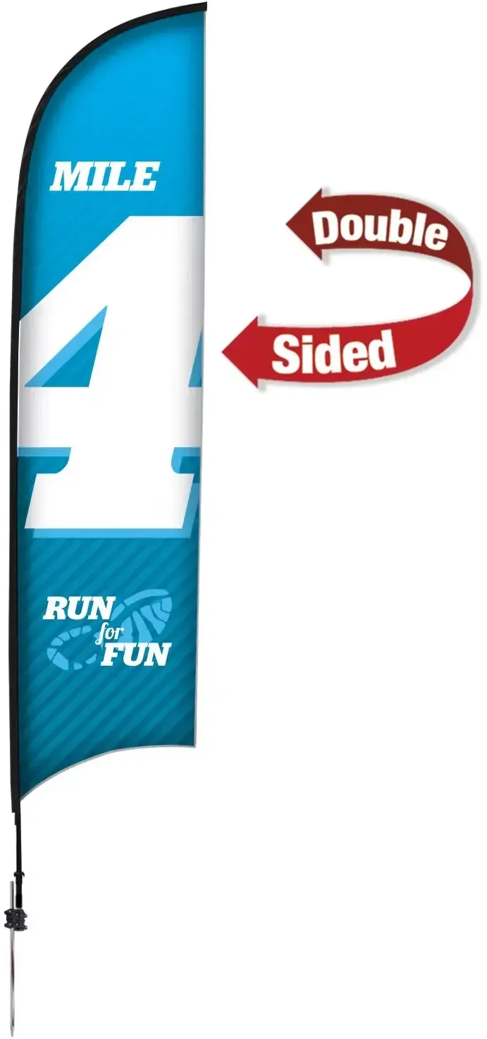 13' Premium Razor Sail Sign Kit (Double-Sided with Ground Spike) — view 6