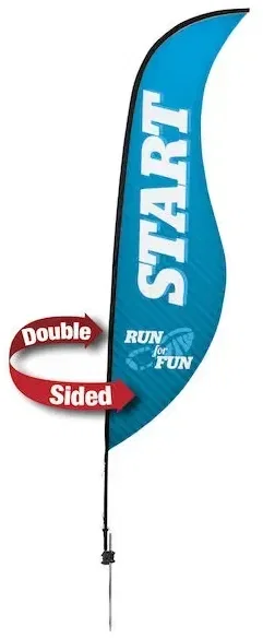13' Premium Sabre Sail Sign Kit (Double-Sided with Ground Spike)