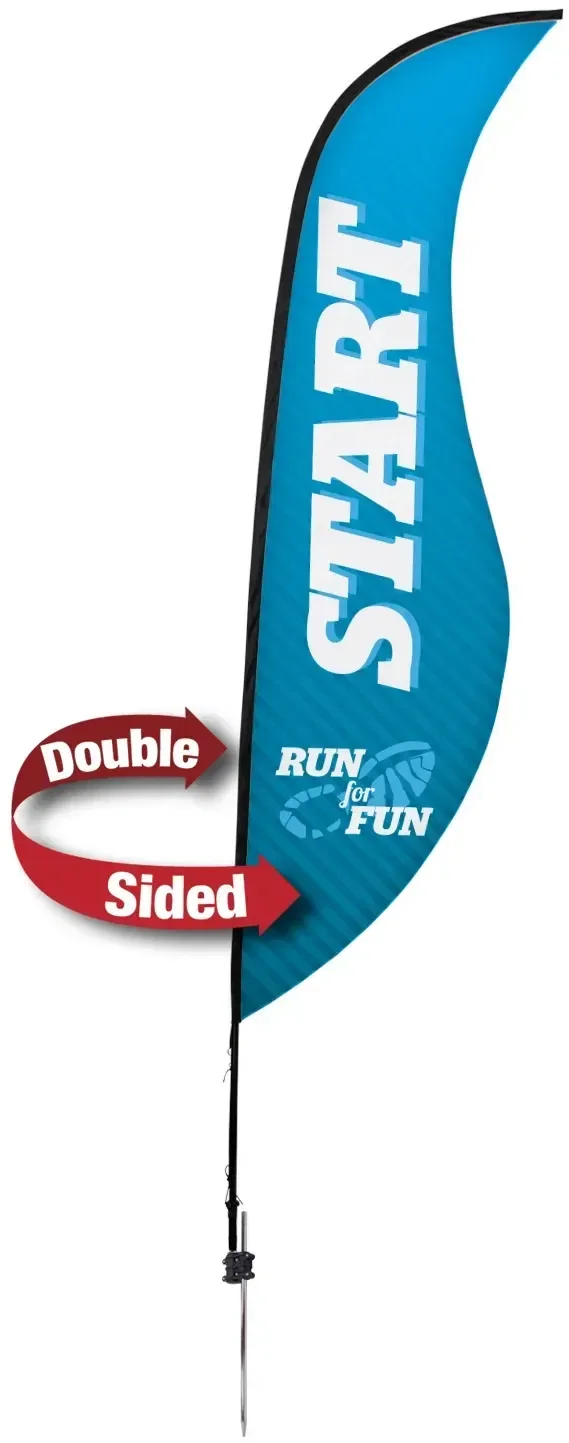 13' Premium Sabre Sail Sign Kit (Double-Sided with Ground Spike) — view 6