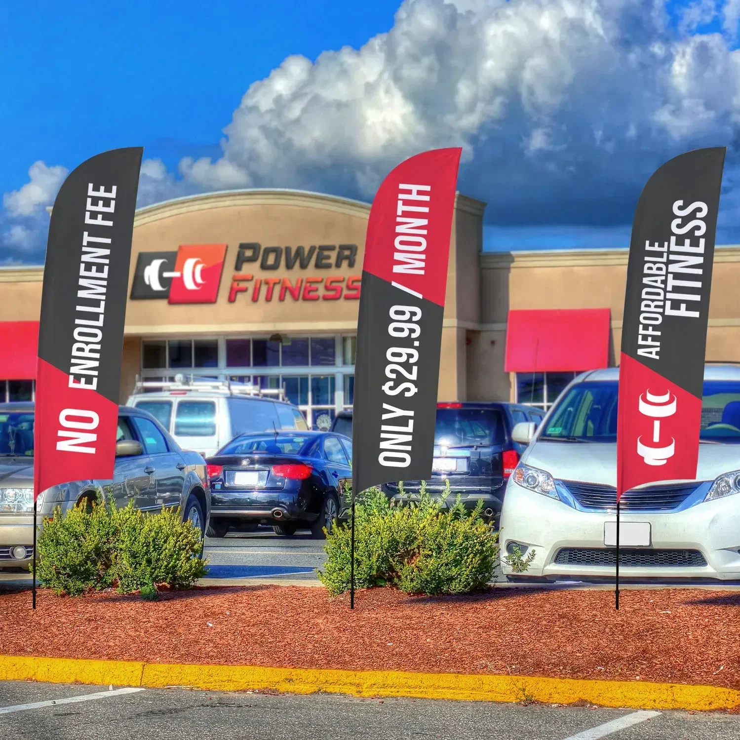 13' Streamline Razor Sail Sign Kit (Double-Sided with Ground Spike) — view 5