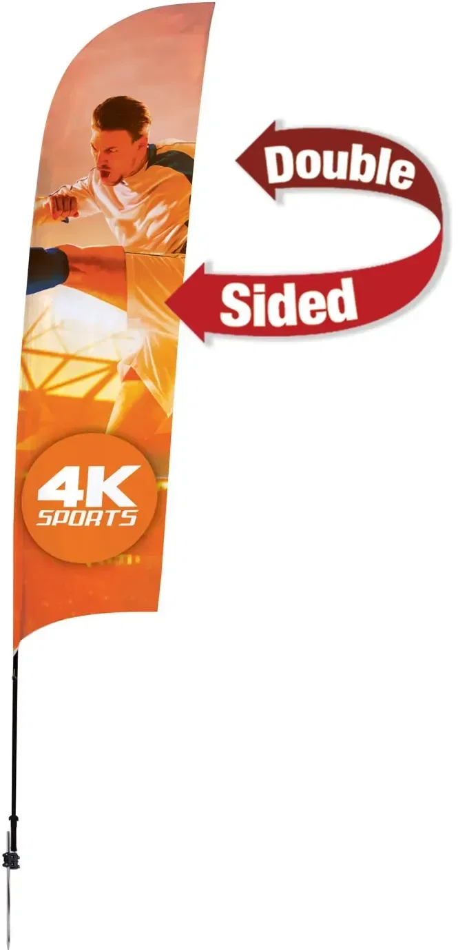 13' Streamline Razor Sail Sign Kit (Double-Sided with Ground Spike) — view 7