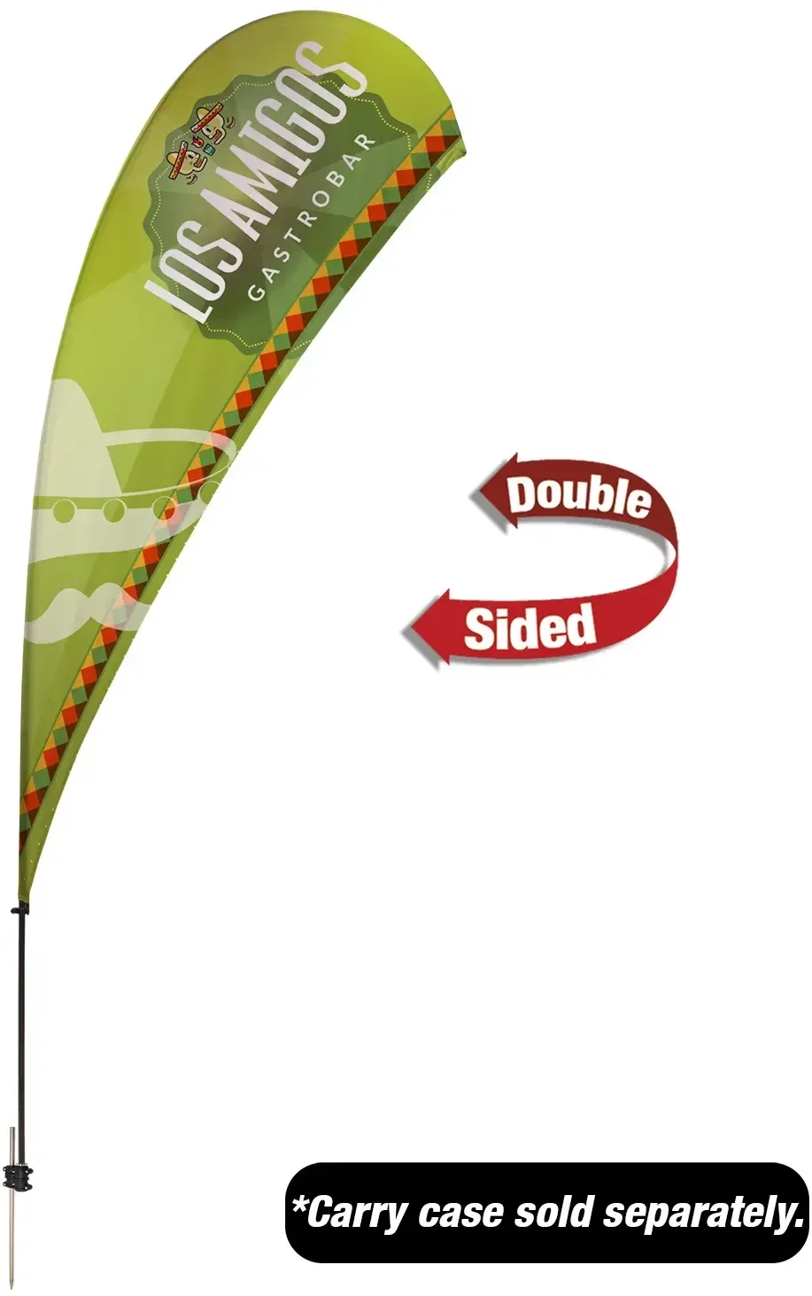 13' Value Teardrop Sail Sign Kit (Double-Sided with Value Spike & Ground Anchor) — view 4