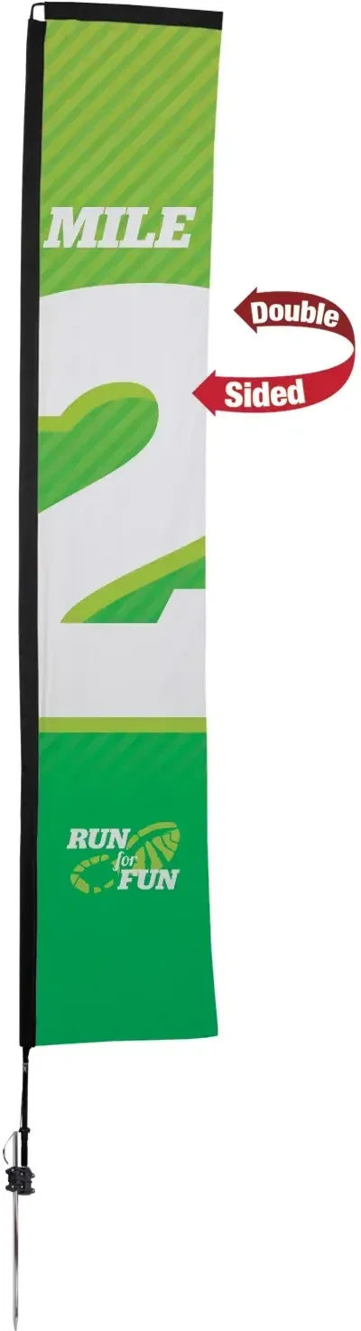 14.5' Premium Rectangle Sail Sign Kit (Double-Sided with Ground Spike & Ground Anchor) — view 3