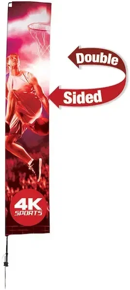 14.5' Streamline Rectangle Sail Sign Kit (Double-Sided with Ground Spike & Ground Anchor)