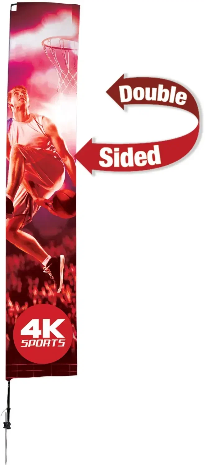 14.5' Streamline Rectangle Sail Sign Kit (Double-Sided with Ground Spike & Ground Anchor) — view 6
