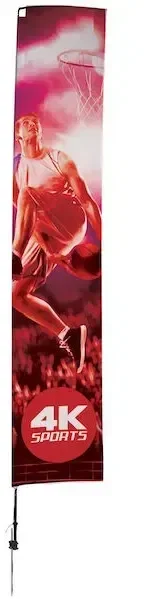 14.5' Streamline Rectangle Sail Sign Kit (Single-Sided with Ground Spike)