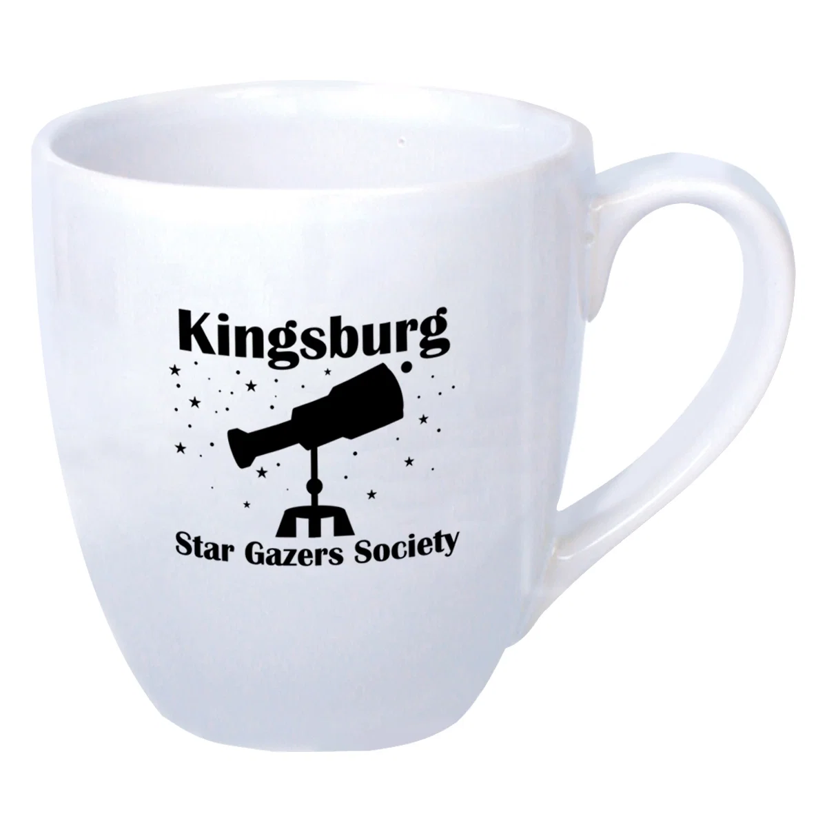 Fourteen ounce bistro mug with a curved handle