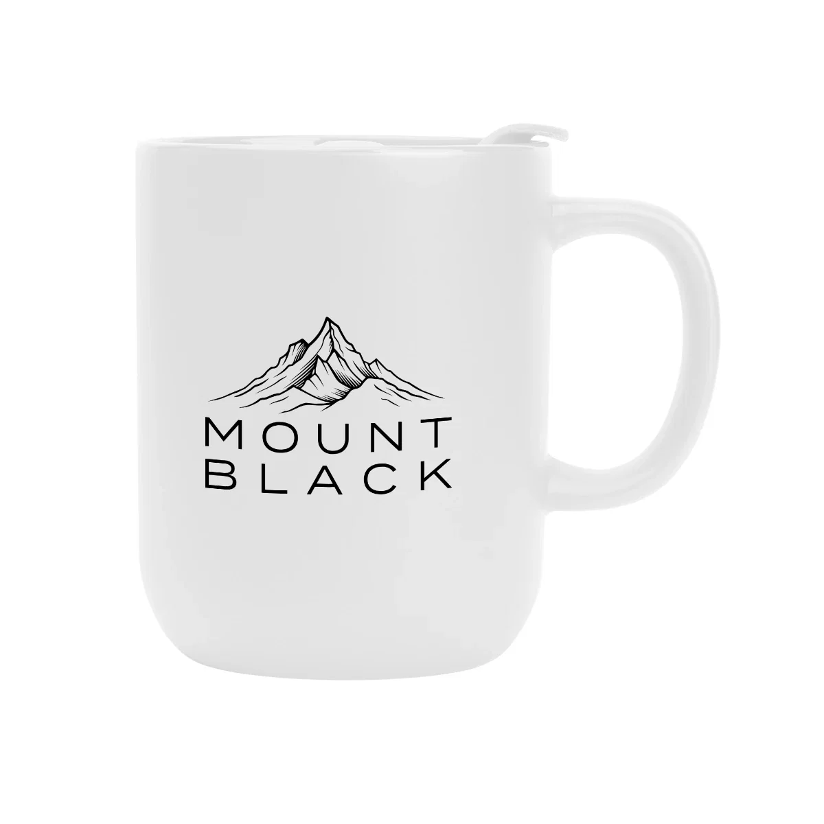 Red mug angled to show the imprint area