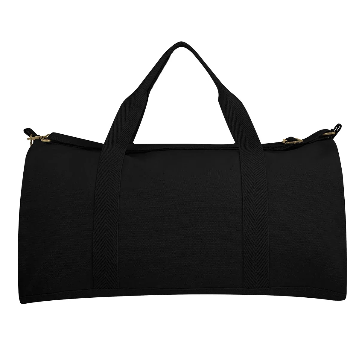 Cotton duffel bag standing on its flat base