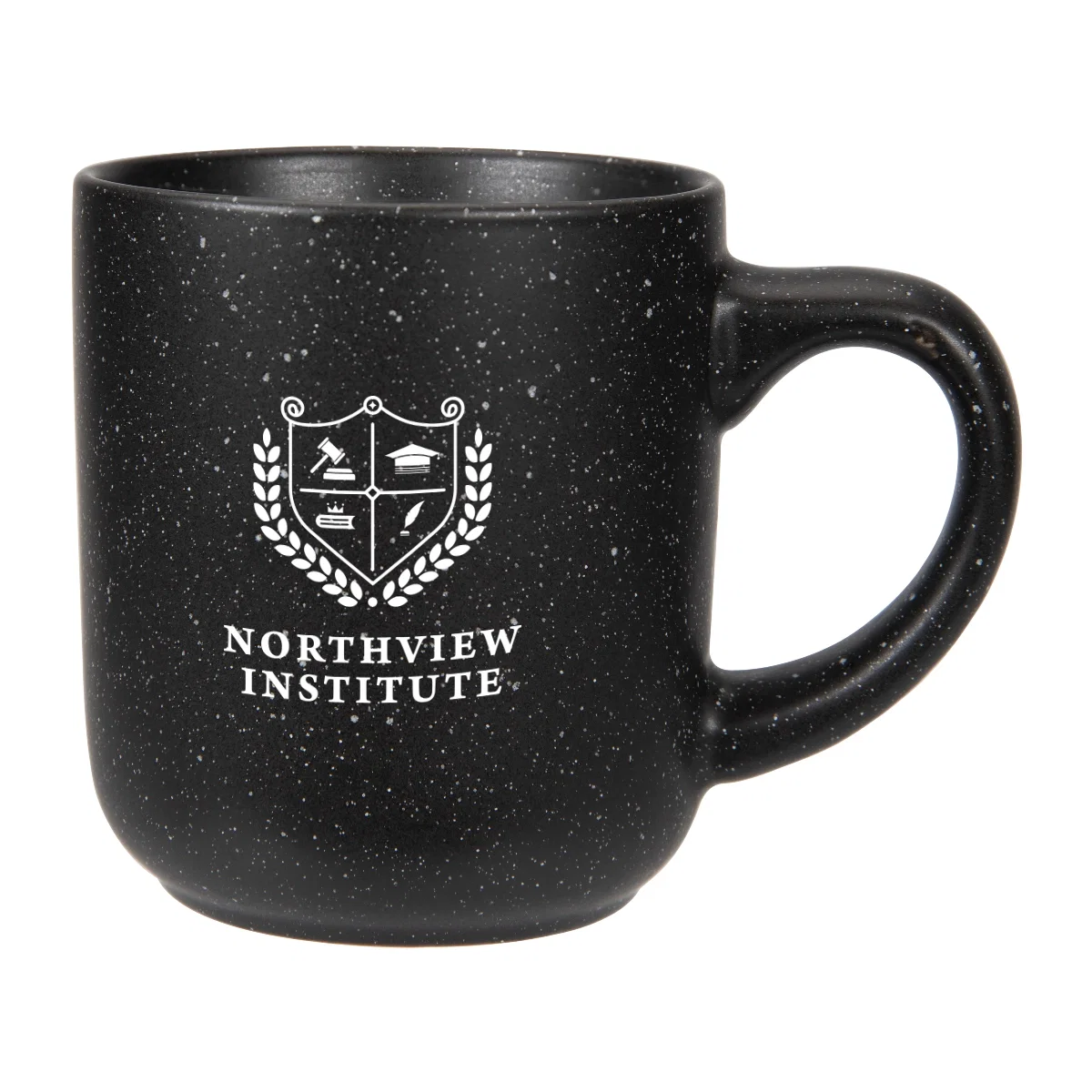 Textured speckles across the outside of the cup