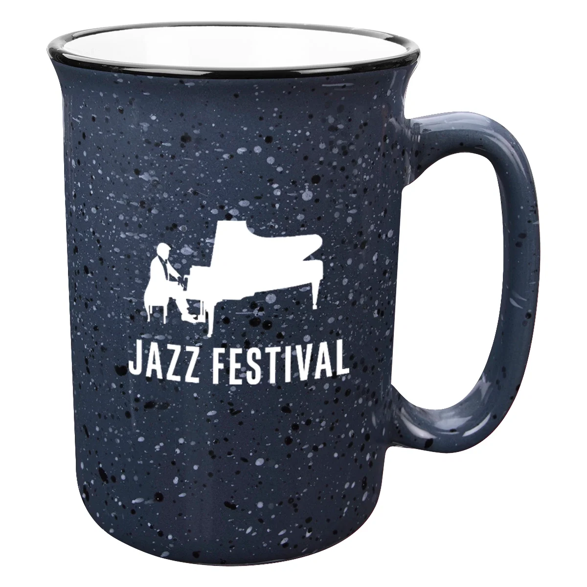 Overhead view into the empty fourteen-ounce mug
