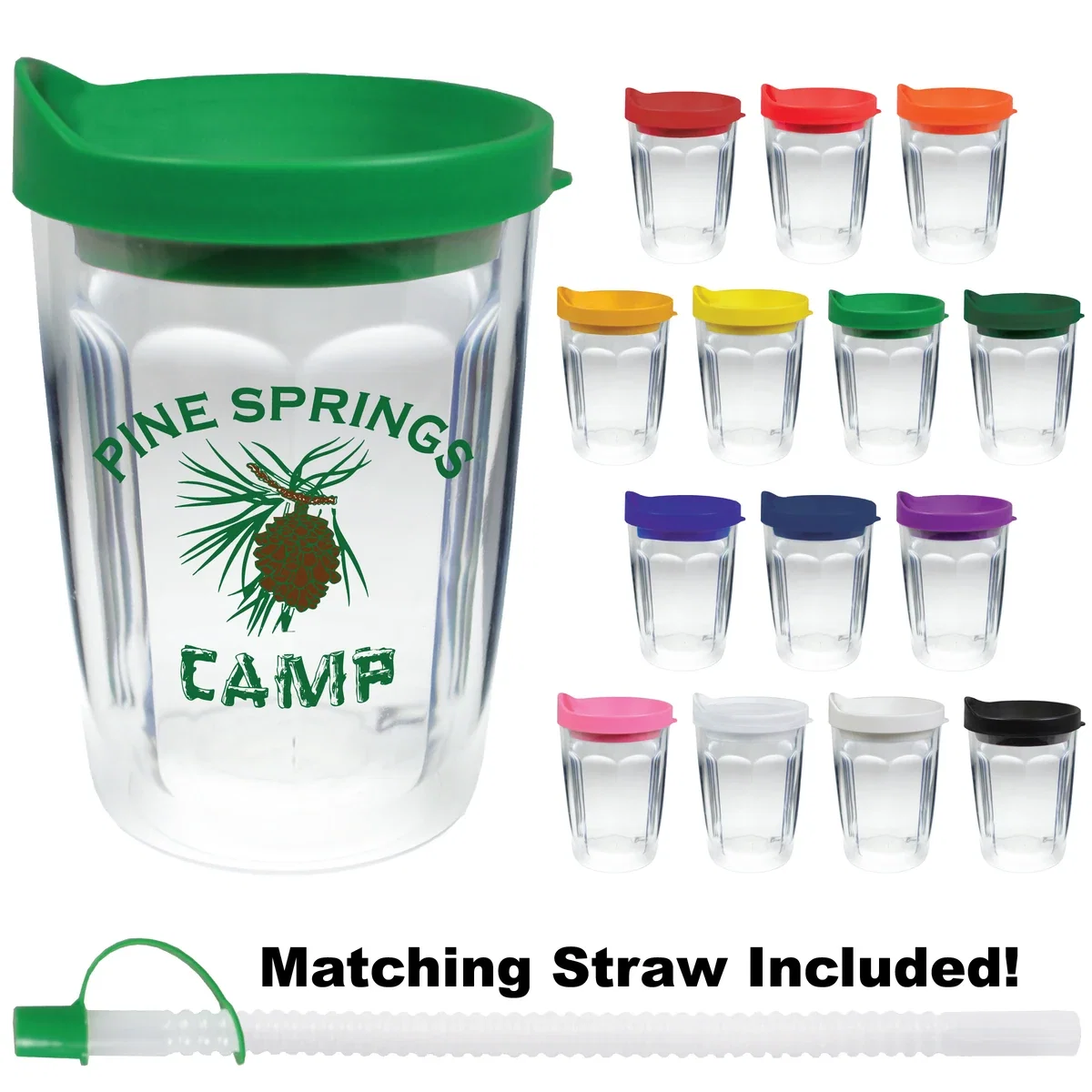 14 oz. Thermal Dual Walled Travel Tumbler w/ Colored Lids — view 4