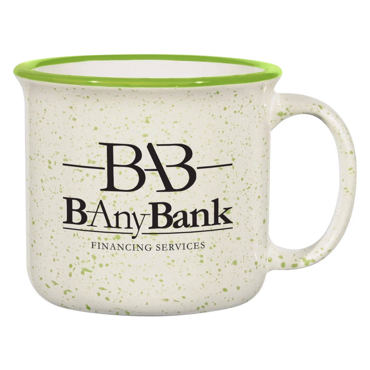 Ocean blue edging outlines the rim of this fifteen ounce drinkware