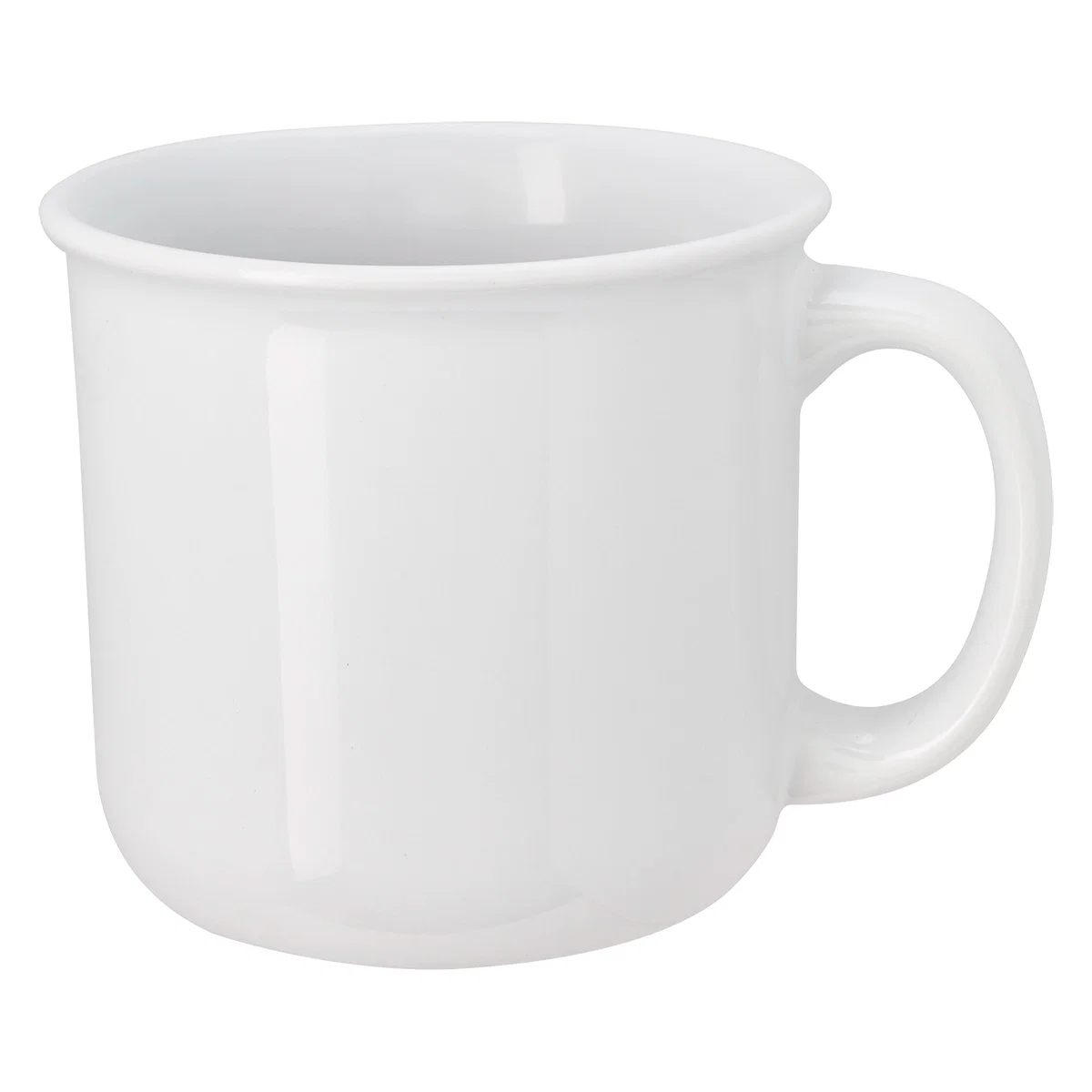 Handle side of the cup shown on a desk
