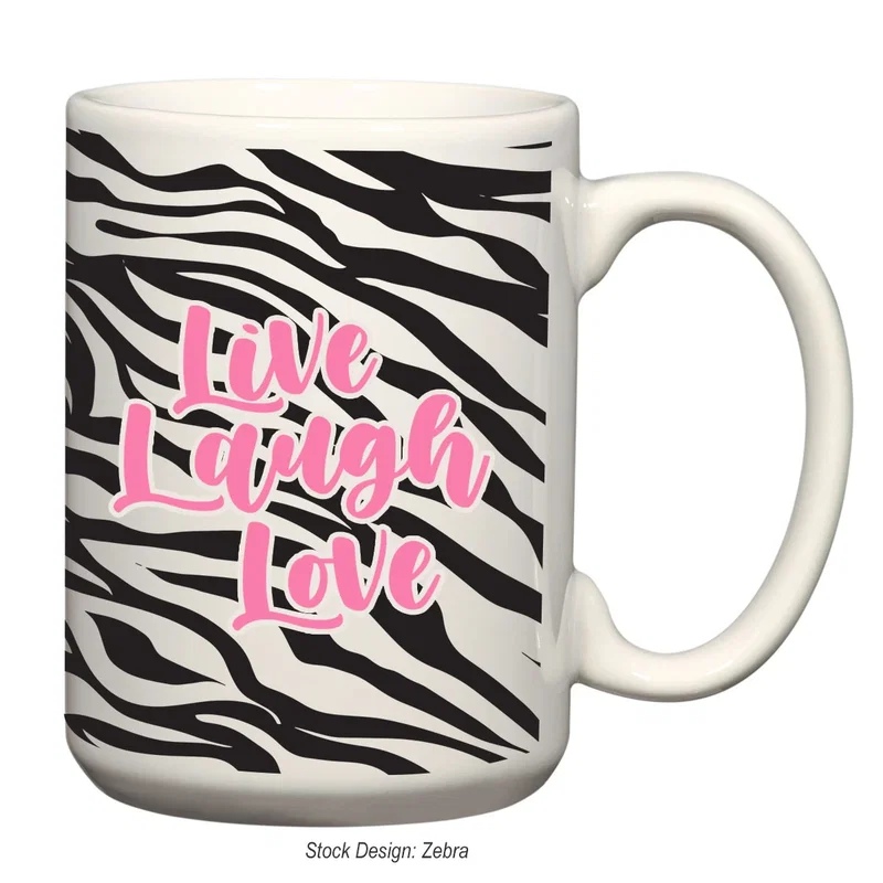Zebra stock design wrapped around the tall drink vessel