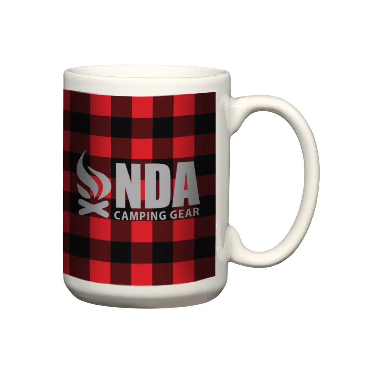Red and black colorway of the 15 ounce coffee mug