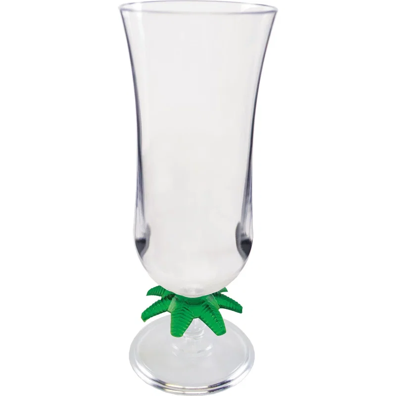 15 oz. Palm Tree Plastic Hurricane Glass — view 2