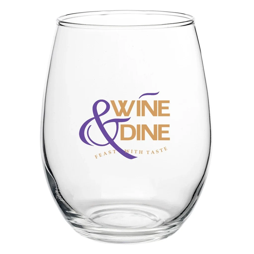 15 oz. Stemless Wine Glasses — Clear — view 2