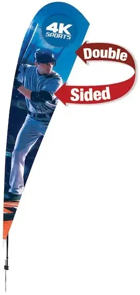 15' Streamline Teardrop Sail Sign Kit (Double-Sided with Ground Spike & Ground Anchor)