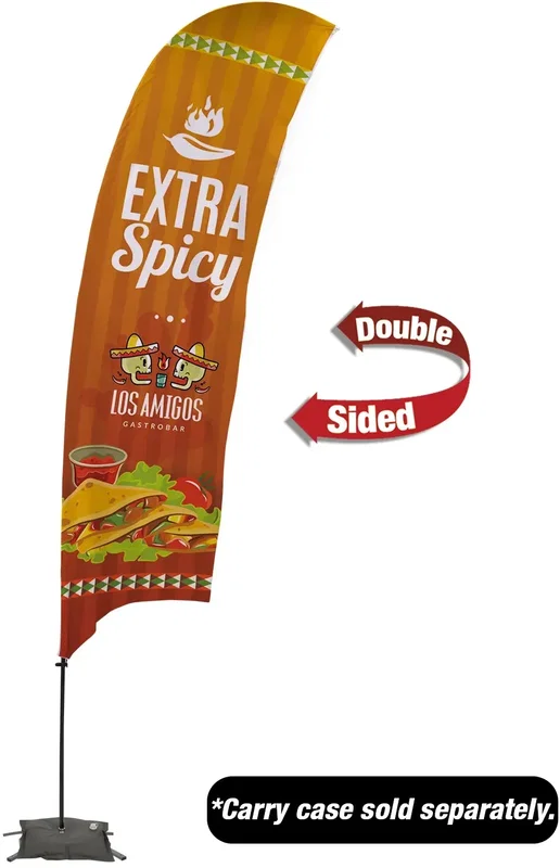 15' Value Razor Sail Sign Kit (Double-Sided with Cross Base) — view 5
