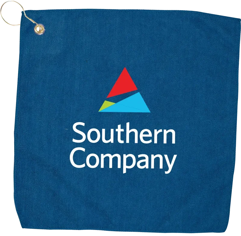 Branded Microfiber Golf Towel with Grommet - 15" x 15" — view 2