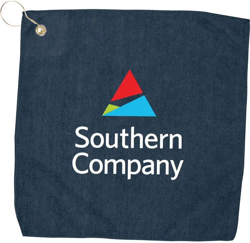 Branded Microfiber Golf Towel with Grommet - 15" x 15" — view 5